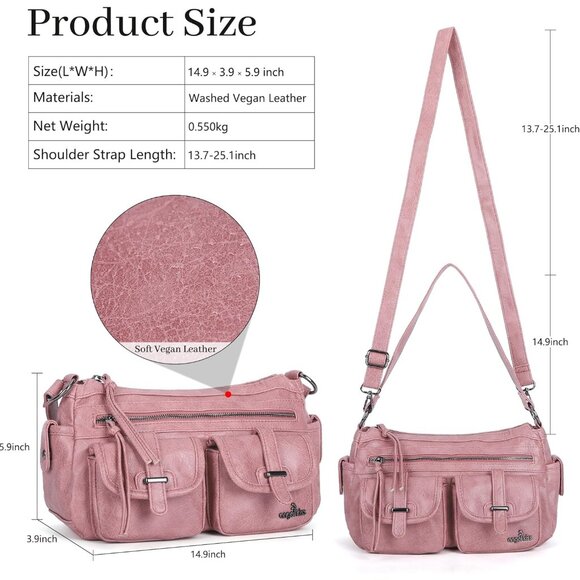 Chic Adjustable Hobo Handbag for Women - Spacious & Stylish Multi-Pocket Design - Picture 4 of 8